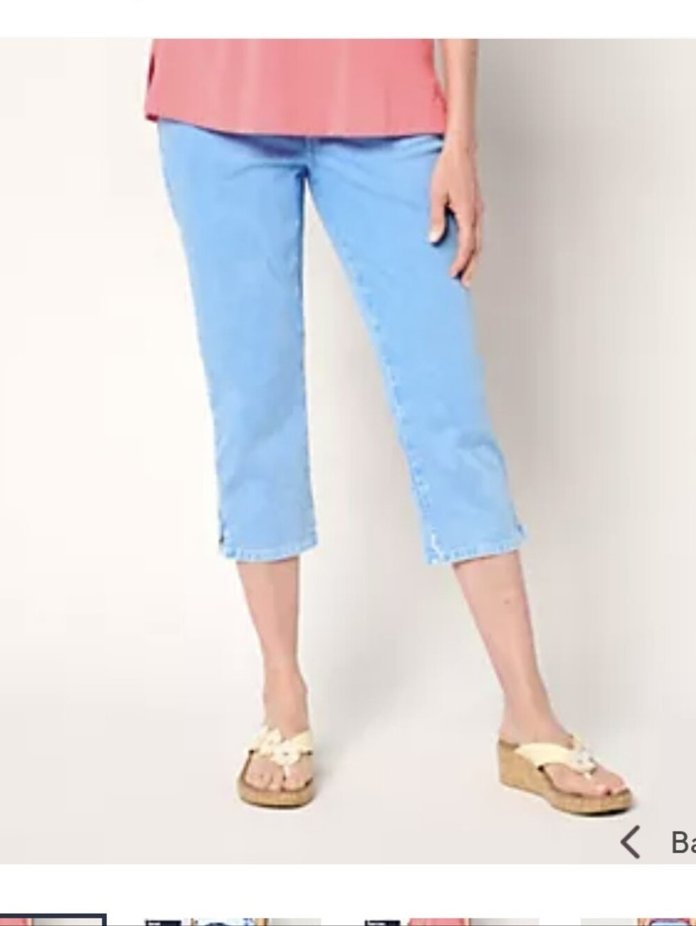 Belle by Kim Gravel Tall Delray Denim Capri Pant In Washed Med Blue